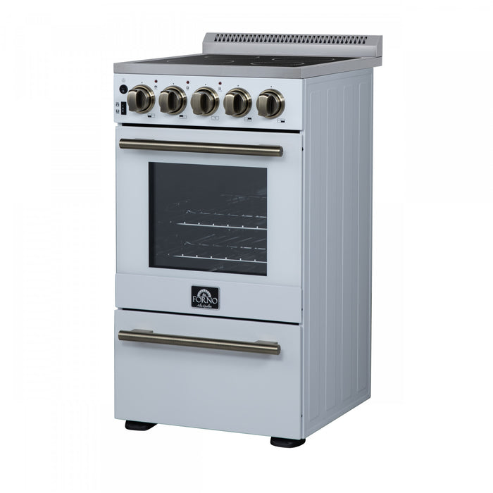 Forno Pallermo 20 Inch Electric Range in White, 2.05 cu.ft. - FFSEL6051-20WHT