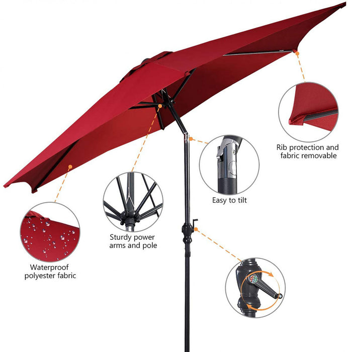 Costway 10ft Patio Umbrella Outdoor W/ 59 LBS Heavy-Duty Round Umbrella Stand
