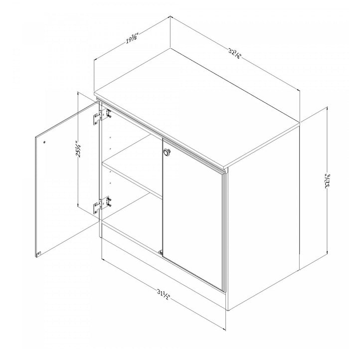 Morgan Small 2-door Storage Cabinet - Pure White