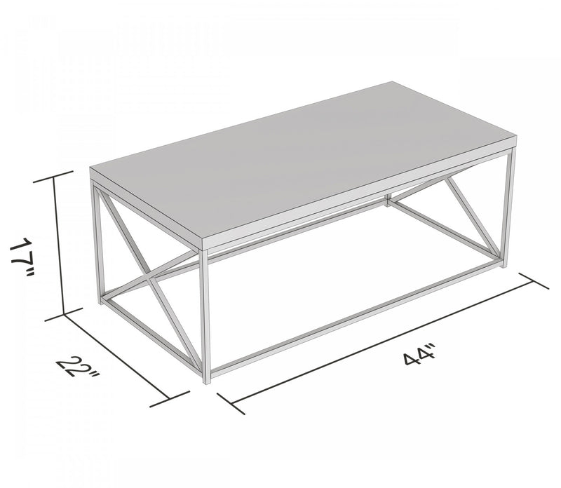44\" Coffee Table Marble Look With Gold Metal
