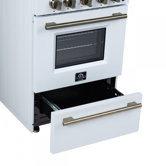 Forno Breno 24\" Freestanding Gas Range, White - FFSGS6290-24WHT
