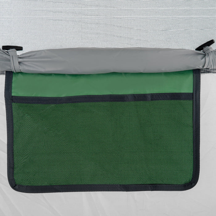 Outsunny Two Room Pop Up Shower Tent W/ Shower Bag, Floor, Carry Bag, Green