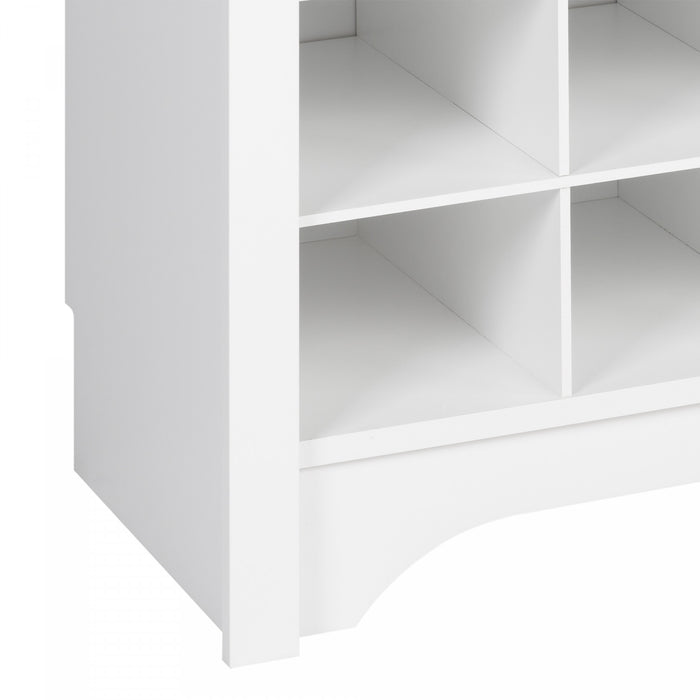 Shoe Cubby Console - White