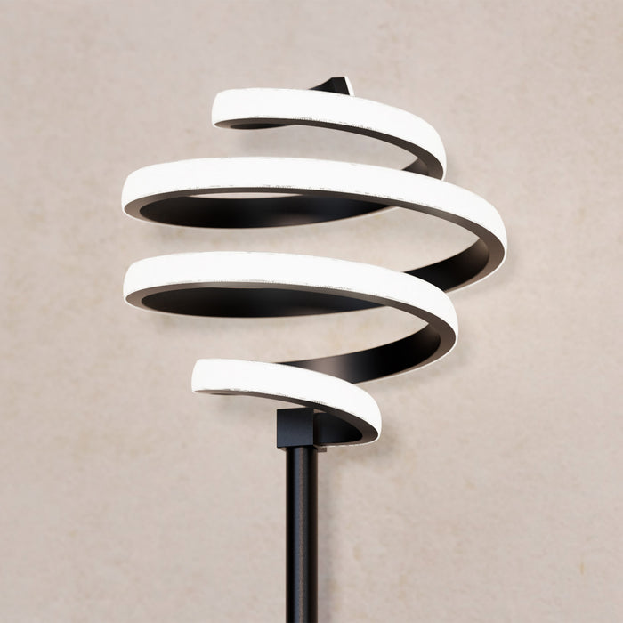 59\" Matte Black Spiral LED Floor Lamp
