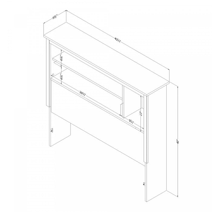 Vito Bookcase Headboard With Storage - Pure White 