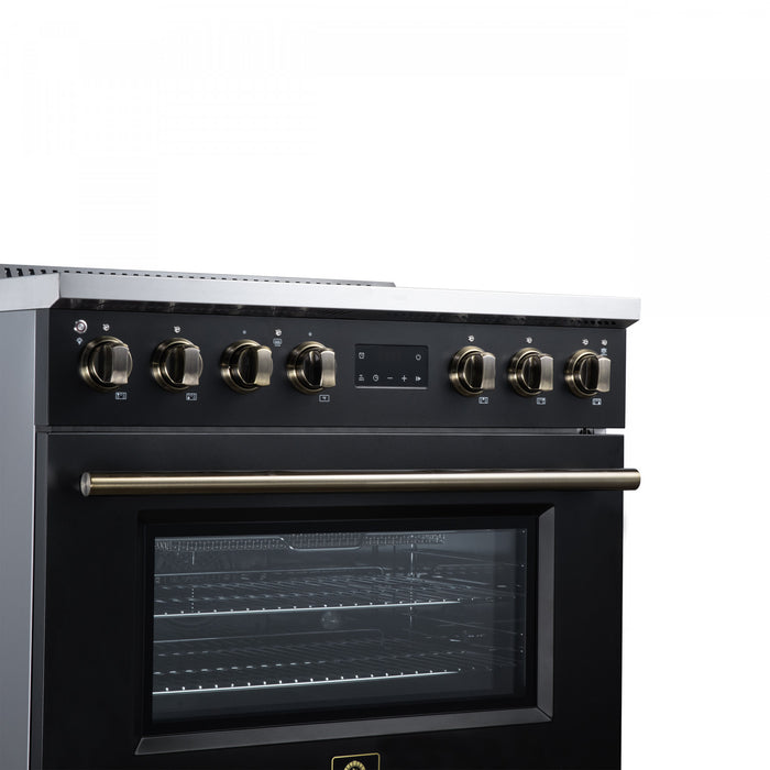 Forno Torino 36 Inch Black Induction Range, 5.36 cu.ft - FFSIN0936-36BLK Electric Range
