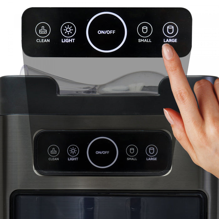 Kenmore Front-Load Countertop Ice Maker 26lb/24hr Black Stainless Steel