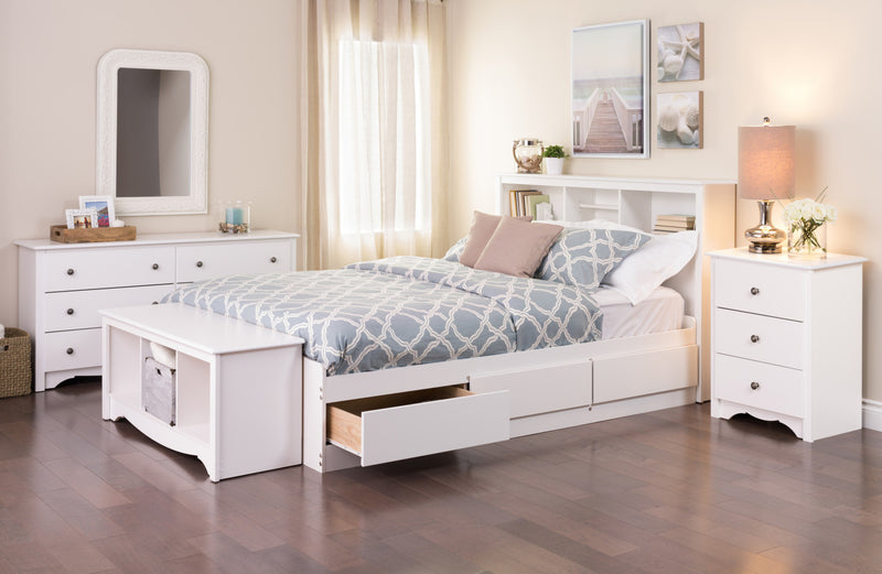 Monterey 3-Drawer Tall Nightstand - White