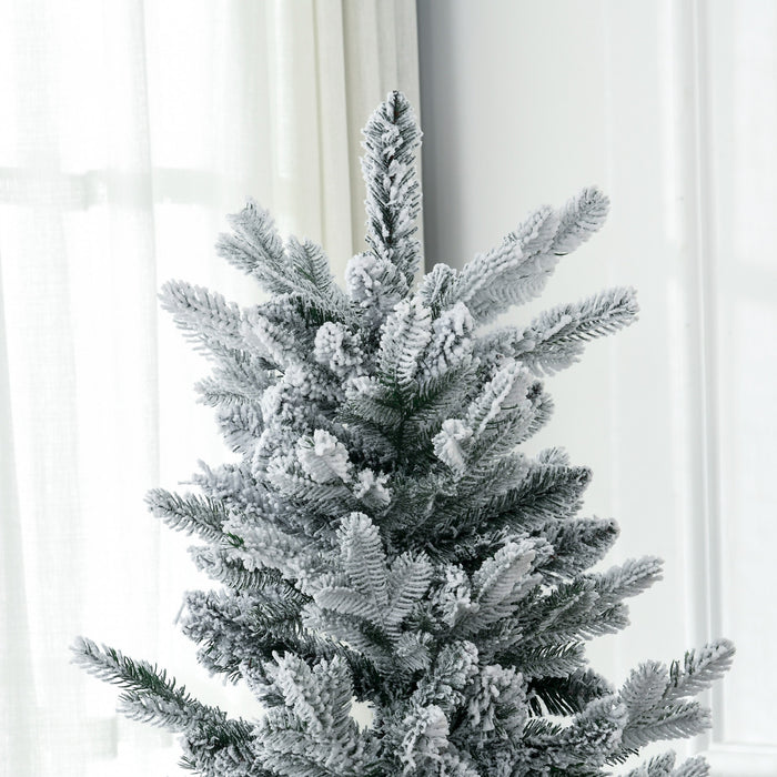 Homcom 6' Artificial Christmas Tree With Snow Flocked, Auto Open