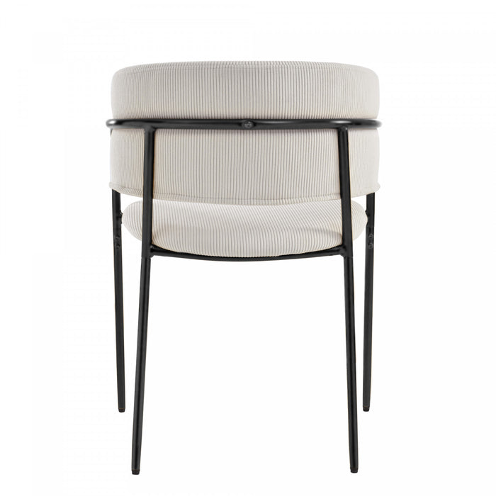 Ethan Set of 4 Modern Corduroy Upholstery Side Chair with Angled Legs and Adjustable Feet,Beige Dining Chair