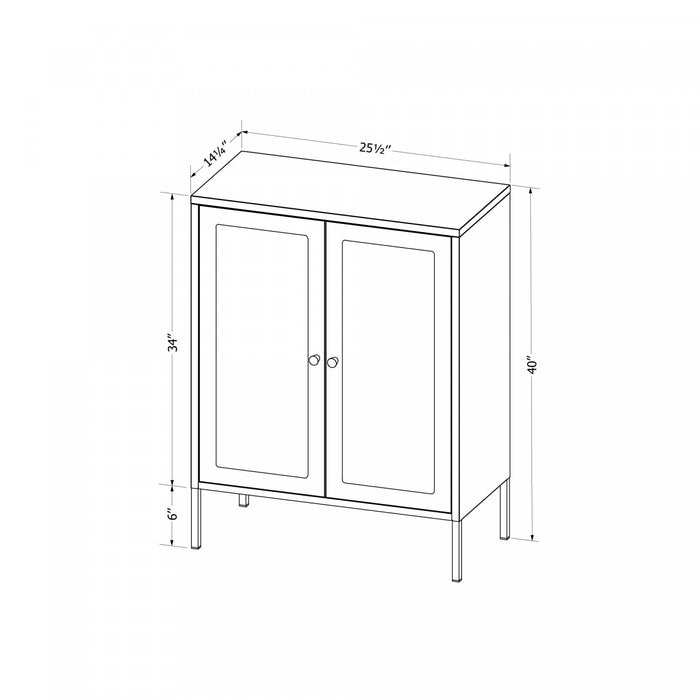 Kodali Glass Door Accent Cabinet - Black
