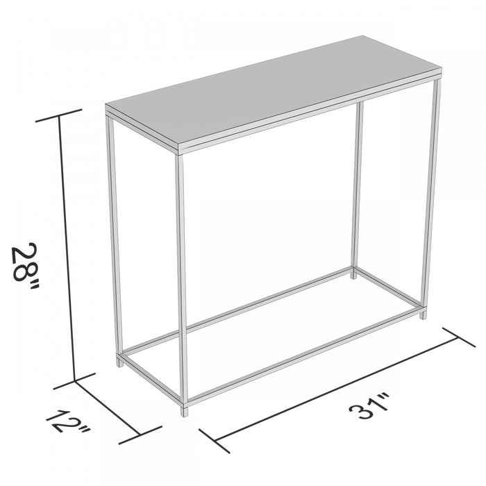 31” Modern Console Table - Dark Taupe With Black Metal