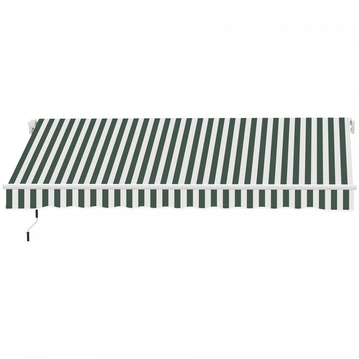 Outsunny 11' X 10' Retractable Awning Fabric Replacement Outdoor Sunshade Canopy Awning Cover, Uv Protection, Green And White