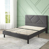 Judy Upholstered Platform Bed with Headboard in Dark Grey - Full Size | Judy lit plateforme rembourré avec tête de lit gris foncé - Double