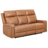 Bellamy 78 in. Leather Match Power Reclining Sofa with Adjustable Headrest and USB - Cognac | Sofa inclinable electrique Bellamy de 78 po en cuir assorti avec appuie-tete ajustable et USB - Cognac