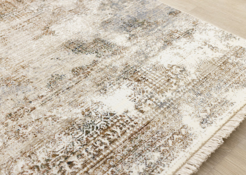 Sydney Beige Grey Cream Distressed Area Runner - 2'0\" x 7'10\"