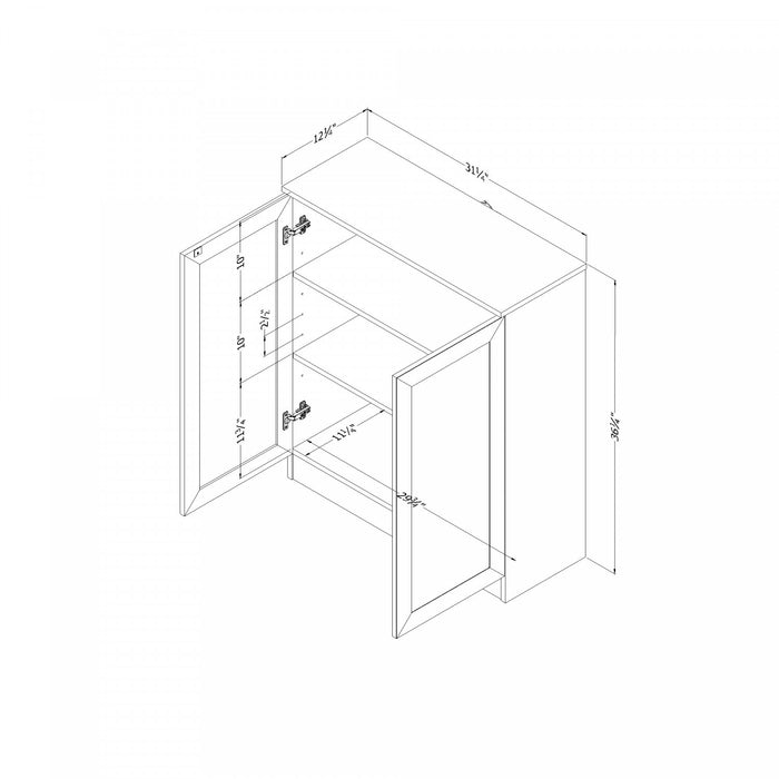 Arum 2-door Accent Cabinets With Shelves - Bleached Oak 