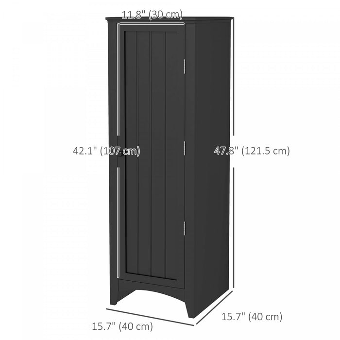 HOMCOM 4 Tier 48\" Kitchen Pantry Storage Cabinet with Adjustable Shelves
