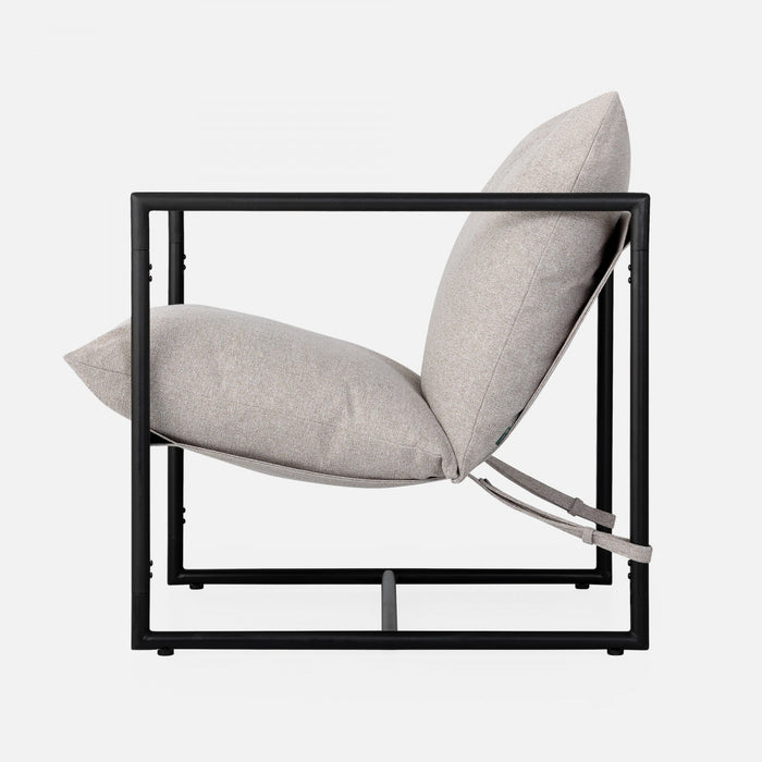 Aidan Metal Frame Sling Accent Chair with Cushions - Oatmeal