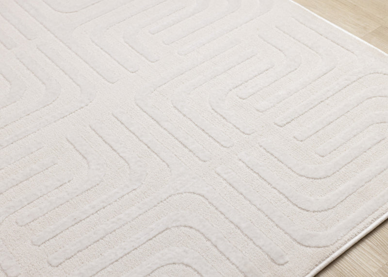 Leonardo Cream Beige Oriental Trellis Pattern Rug, 7'10 x 10'6\" Indoor Area Rug