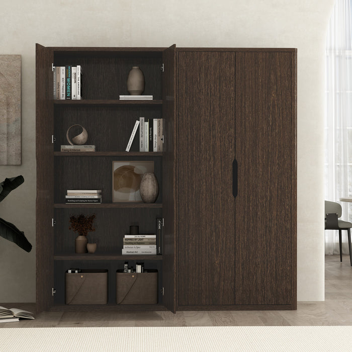 Rivington Modern 38\" Bookcase Cabinet in Walnut - Set of 2