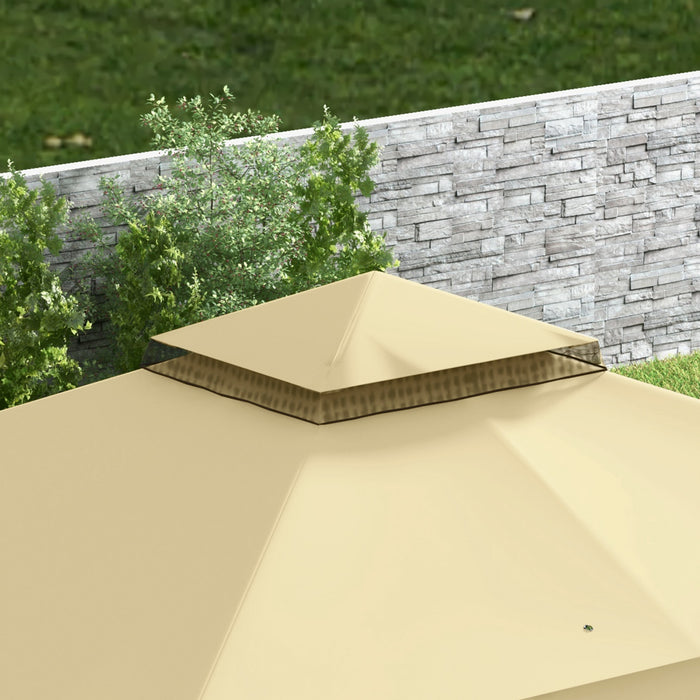 Outsunny 10' X 12' Double Roof Outdoor Gazebo With Netting & Curtains