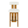 Sophia Indoor Modern Rubberwood Bar Stool Set of 2 with Supportive Backrest,White&Walnut | Sophia – Lot de 2 tabourets de bar modernes d’interieur en bois d’hevea avec dossier de soutien, coloris blanc et noyer