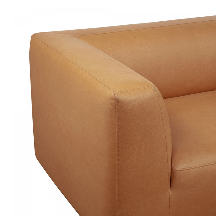 Lukas Contemporary Modern 89\" Upholstered Sofa in Camel