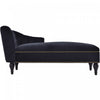 Serena Velvet Chaise Lounge with Button Tufting and Nailhead Trim, Black | Serena Chaise Longue en Velours a Capitonnage Boutonne et Clous Decoratifs, Noir