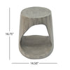 Elio 16.75" Rustic Hollow Tree-Stump MGO Accent Table, Pet-Friendly Indoor Side Table, Grey | Table d'appoint rustique Elio 16,75 pouces en MGO creuse, style souche et design animalier interieur, gris
