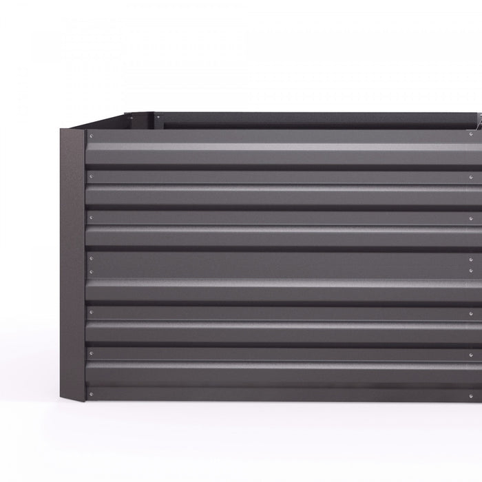 Outsunny Raised Garden Bed, 71\" X 35\" X 23\" Galvanized Steel Planters For Outdoor Plants With Multi-reinforced Rods For Vegetables, Flowers And Herbs, Dark Grey