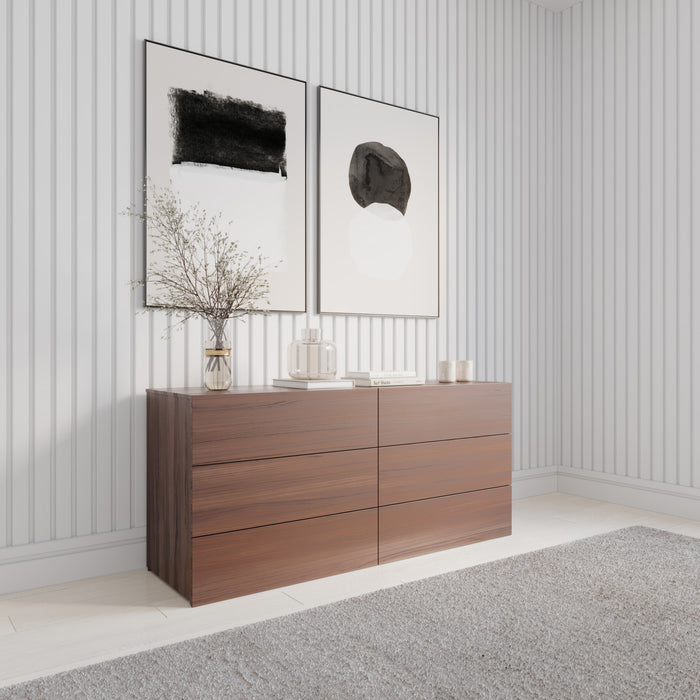 Nordika James 6-Drawer Dresser - Walnut