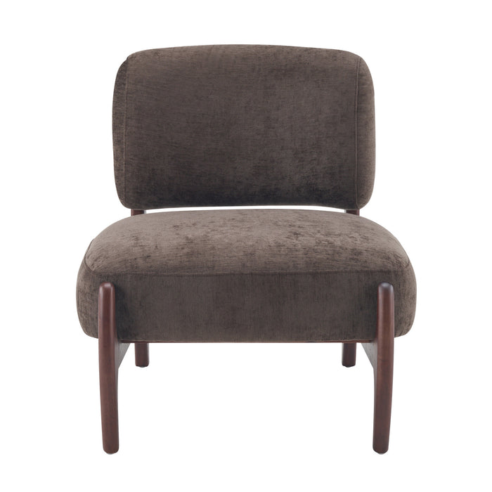 Coco Modern Lounge Chair with Solid Wood Frame and Durable Upholstery, Brown