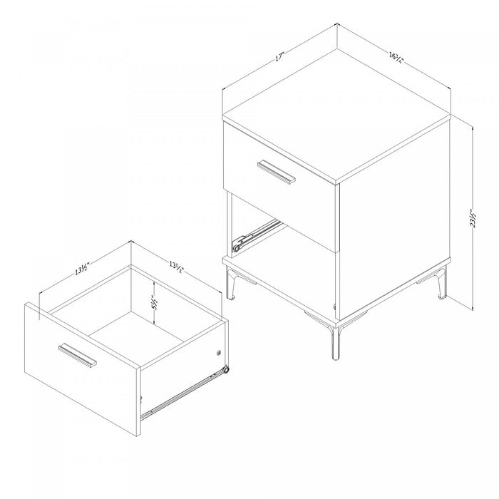 Musano 2-Drawer Nightstand - Natural Walnut