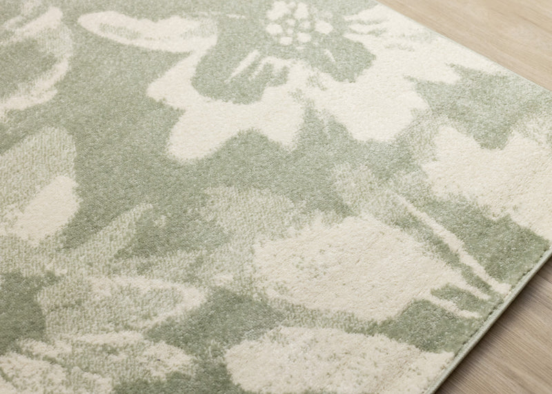 Ellis Floral Green Cream Area Rug - 7'10\" x 10'6\"