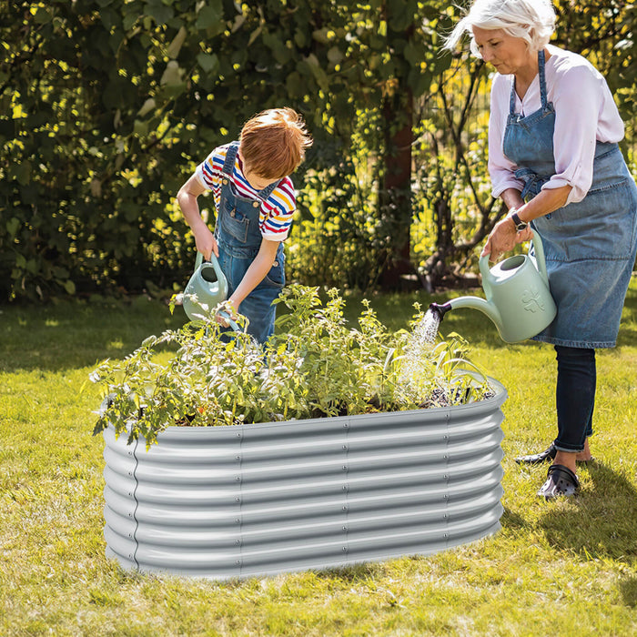 Costway 2 Pcs Raised Garden Bed Kit Planter Raised Garden Boxes Outdoor 65\" X 32\" X 24\" Gray