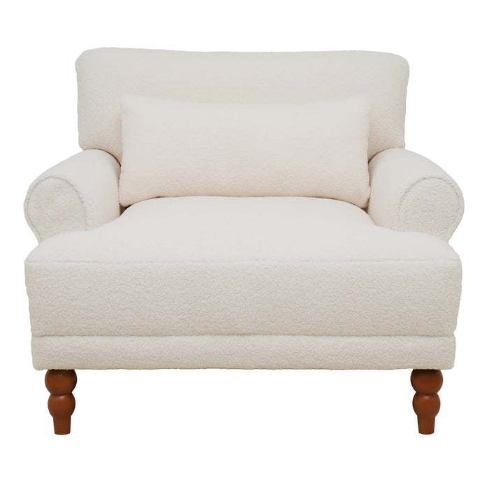 Aurelia Elegant Circular Armrest Chair with Ergonomic Lumbar Support, Beige