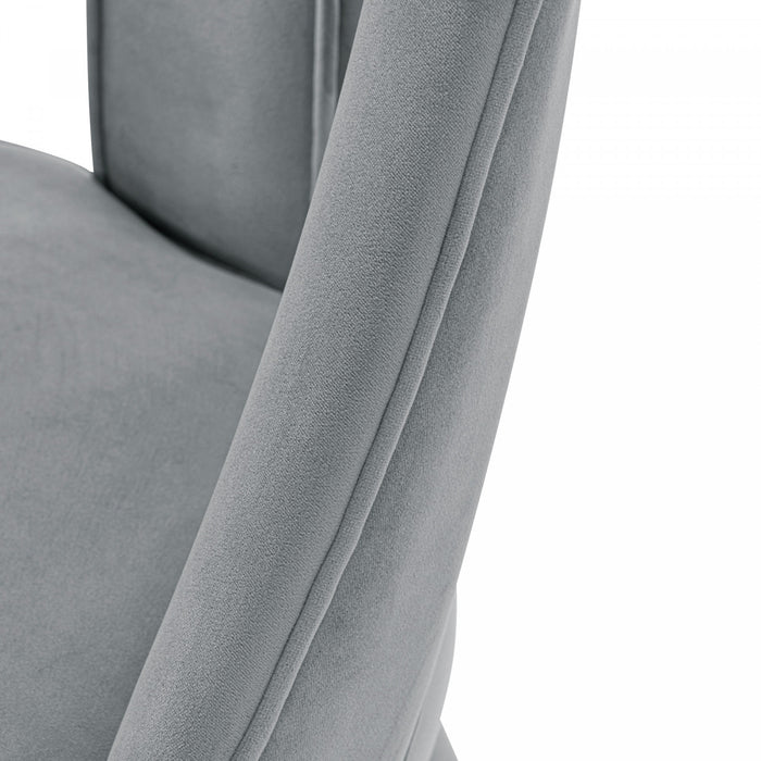 Neda Modern Upholstered Velvet Dining Chair in Gray - Set of 2