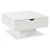 Ethan Coffee Table with Lift-Top and LED Lights,White | Ethan table basse relevable avec eclairage LED, blanc