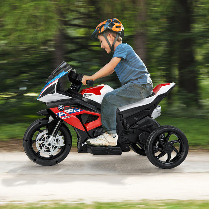 12v Kids Ride On Motorcycle Licensed Bmw 3 Wheels Electric Toy W/ Light & Music Red