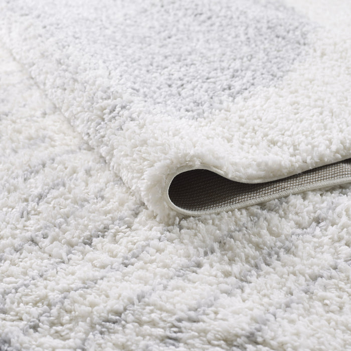 Paris Circle Cream Shag Area Rug - 6'7\" x 9'6\"
