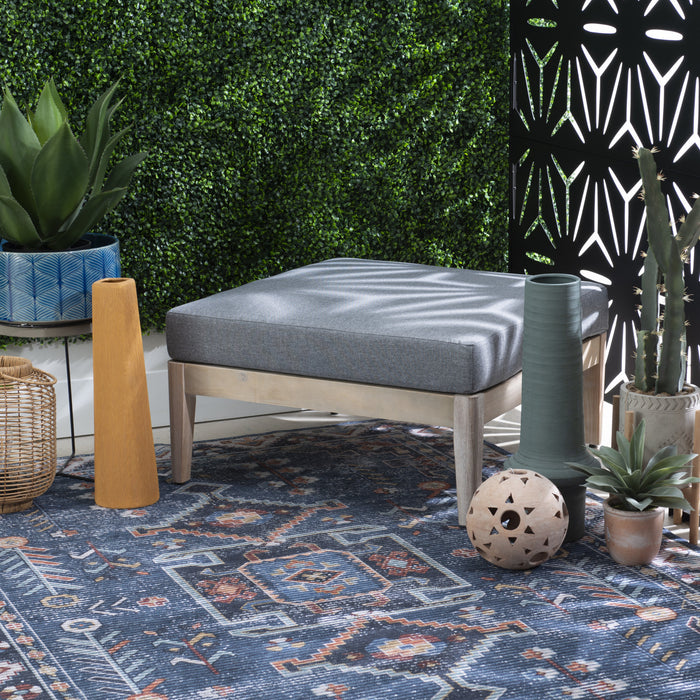 Summerlyn Fabric Indoor/Outdoor Patio Ottoman - Natural