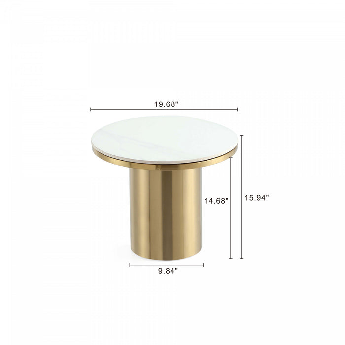 Glenn Modern Glam 2-Piece Coffee Table & End Table Set in Gold Coffee Table Set