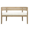 Rattan 47.5 Inch Rattan Upholstered Loveseat with Hand-Woven Backrest, Beige, Natural Ash | Rattan Causeuse Rembourree en Rotin 47.5 po avec Dossier Tisse Main, Beige, Frene Naturel