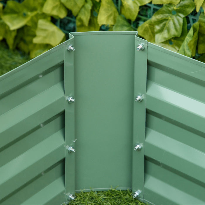 Outsunny 39\" X 39\" X 12\" Set Of 2 Raised Garden Bed, Elevated Planter Box With Galvanized Steel Frame For Growing Flowers, Herbs, Succulents, Green