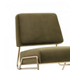 Serenity Contemporary Modern Metal Upholstered Lounge Chair in Forest Green | Fauteuil lounge contemporain moderne Serenity en metal et tissu, vert foret