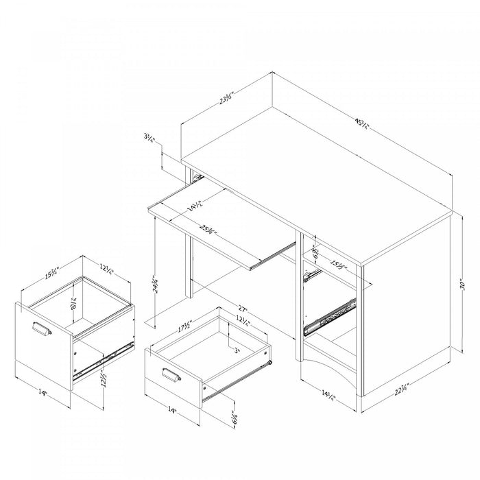 Gascony Desk - Gray Maple 