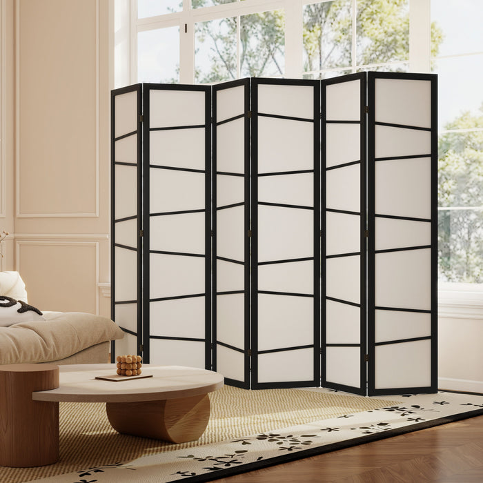 HOMCOM Folding Room Divider, 6 Panel Privacy Screen for Home Office, White