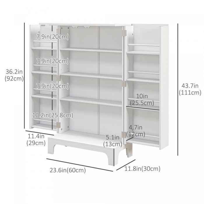 HOMCOM Kitchen Pantry Storage Cabinet w/ 4-tier Shelving, 8 Spice Racks