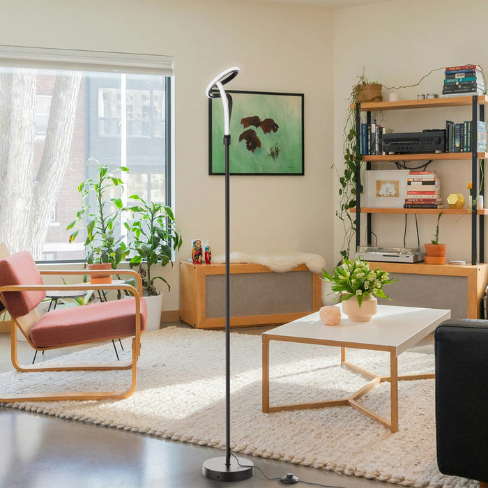 59\" Black Loop Design LED Floor Lamp